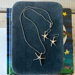 Starfish 925 Silver Necklace and Earring Set